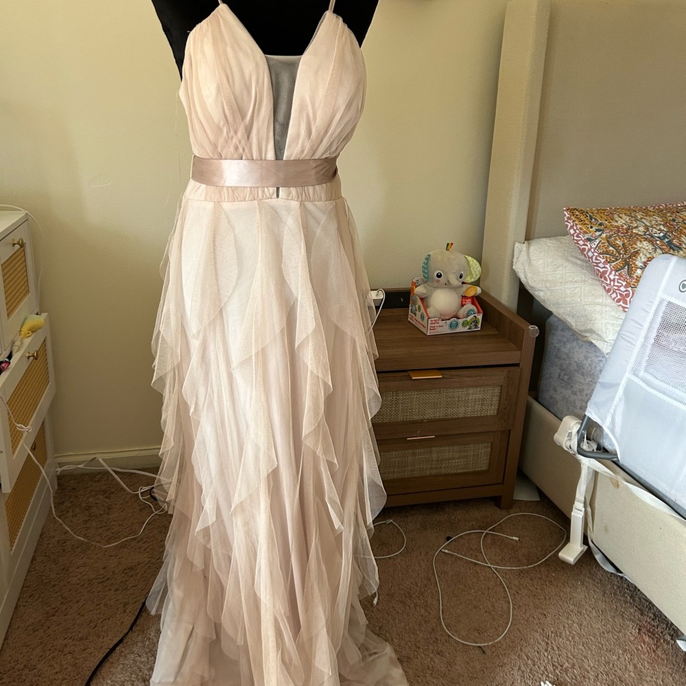Elegant Cream Layered Gown